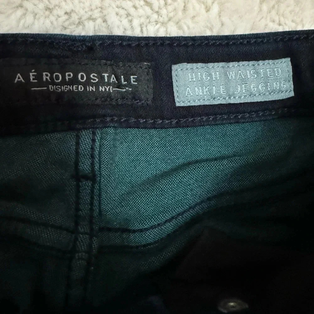 Aeropostale high waisted ankle jeggings dark blue size 0 regular - Picture 4 of 7